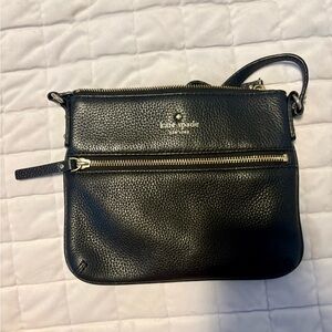 Kate Spade Black Crossbody Bag with Pebbled Leather